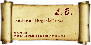 Lechner Boglárka névjegykártya