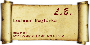 Lechner Boglárka névjegykártya